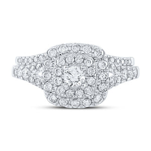 Eternal Love 14kt White Gold Diamond Halo Bridal Wedding Ring Set - Splendid Jewellery