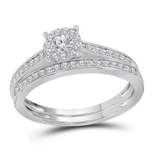 Load image into Gallery viewer, Eternal Love 14kt White Gold Diamond Halo Wedding Ring Band Set - Splendid Jewellery