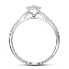 Load image into Gallery viewer, Eternal Love 14kt White Gold Diamond Halo Wedding Ring Band Set - Splendid Jewellery