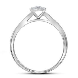 Eternal Love 14kt White Gold Diamond Halo Wedding Ring Band Set - Splendid Jewellery