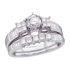 Eternal Love 14kt White Gold Diamond Wedding Ring Band Set - Splendid Jewellery