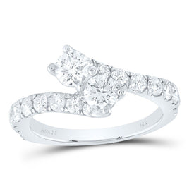 Eternal Love 14kt White Gold Diamond Wedding Ring Band Set Top View from Splendid Jewellery