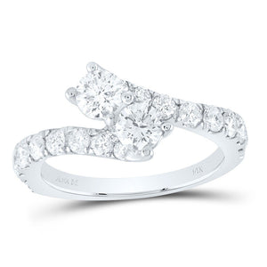 Eternal Love 14kt White Gold Diamond Wedding Ring Band Set - Splendid Jewellery