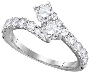 Eternal Love 14kt White Gold Diamond Wedding Ring Band Set - Splendid Jewellery