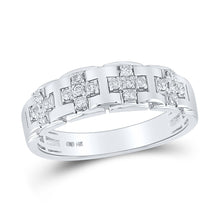 Load image into Gallery viewer, Eternal Love 14kt White Gold His Hers Round Diamond Cluster Wedding Set - Side View