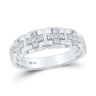 Eternal Love 14kt White Gold His Hers Round Diamond Cluster Wedding Set - Side View