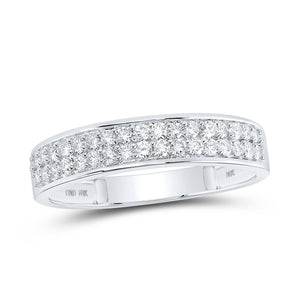 Eternal Love 14kt White Gold His Hers Round Diamond Cluster Wedding Set - Splendid Jewellery