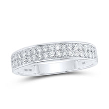 Load image into Gallery viewer, Eternal Love 14kt White Gold His Hers Round Diamond Cluster Wedding Set - Splendid Jewellery