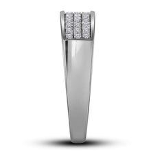 Load image into Gallery viewer, Eternal Love 14kt White Gold His Hers Round Diamond Halo Matching Wedding Set 7/8 Cttw - Top View