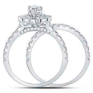 Eternal Love 14kt White Gold Marquise Diamond Bridal Wedding Ring Band Set - Splendid Jewellery