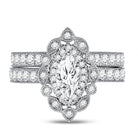 Eternal Love 14kt White Gold Marquise Diamond Bridal Wedding Ring Band Set - Splendid Jewellery