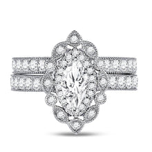 Load image into Gallery viewer, Eternal Love 14kt White Gold Marquise Diamond Bridal Wedding Ring Band Set - Splendid Jewellery