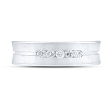 Load image into Gallery viewer, Eternal Love: 14kt White Gold Men's Round Diamond Wedding Band Ring - Splendid Jewellery