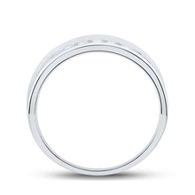 Load image into Gallery viewer, Eternal Love: 14kt White Gold Men's Round Diamond Wedding Band Ring - Splendid Jewellery