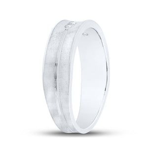 Eternal Love: 14kt White Gold Men's Round Diamond Wedding Band Ring - Splendid Jewellery