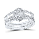 Eternal Love 14kt White Gold Oval Diamond Bridal Wedding Ring Set - Splendid Jewellery