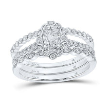 Load image into Gallery viewer, Eternal Love 14kt White Gold Oval Diamond Bridal Wedding Ring Set - Splendid Jewellery