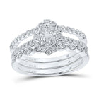 Eternal Love 14kt White Gold Oval Diamond Bridal Wedding Ring Set - Splendid Jewellery