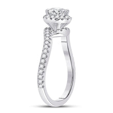 Load image into Gallery viewer, Eternal Love 14kt White Gold Oval Diamond Halo Bridal Wedding Engagement Ring - Splendid Jewellery