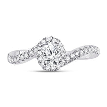 Load image into Gallery viewer, Eternal Love 14kt White Gold Oval Diamond Halo Bridal Wedding Engagement Ring - Front View