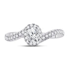 Eternal Love 14kt White Gold Oval Diamond Halo Bridal Wedding Engagement Ring - Front View
