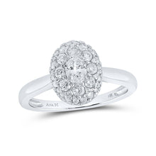 Load image into Gallery viewer, Eternal Love 14kt White Gold Oval Diamond Halo Bridal Wedding Engagement Ring - Splendid Jewellery