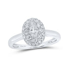 Eternal Love 14kt White Gold Oval Diamond Halo Bridal Wedding Engagement Ring - Splendid Jewellery