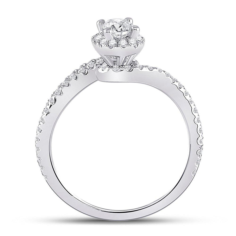 Eternal Love 14kt White Gold Oval Diamond Halo Bridal Wedding Engagement Ring - Splendid Jewellery