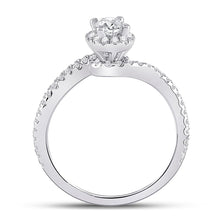 Load image into Gallery viewer, Eternal Love 14kt White Gold Oval Diamond Halo Bridal Wedding Engagement Ring - Side View