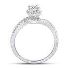 Eternal Love 14kt White Gold Oval Diamond Halo Bridal Wedding Engagement Ring - Side View