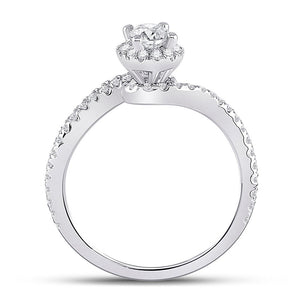 Eternal Love 14kt White Gold Oval Diamond Halo Bridal Wedding Engagement Ring - Splendid Jewellery