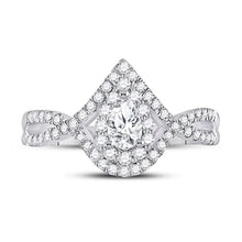 Load image into Gallery viewer, Eternal Love 14kt White Gold Pear Diamond Halo Bridal Wedding Engagement Ring - Splendid Jewellery