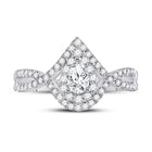 Eternal Love 14kt White Gold Pear Diamond Halo Bridal Wedding Engagement Ring - Splendid Jewellery