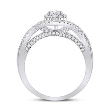 Load image into Gallery viewer, Eternal Love 14kt White Gold Pear Diamond Halo Bridal Wedding Engagement Ring - Side View