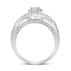 Eternal Love 14kt White Gold Pear Diamond Halo Bridal Wedding Engagement Ring - Side View