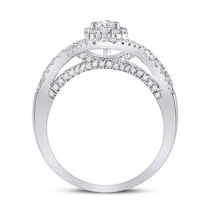 Eternal Love 14kt White Gold Pear Diamond Halo Bridal Wedding Engagement Ring - Splendid Jewellery