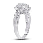 Eternal Love 14kt White Gold Pear Diamond Halo Bridal Wedding Engagement Ring - Second Side View
