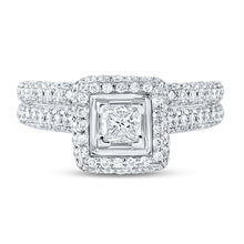 Load image into Gallery viewer, Eternal Love 14kt White Gold Princess Diamond Bridal Wedding Ring Band Set - Splendid Jewellery