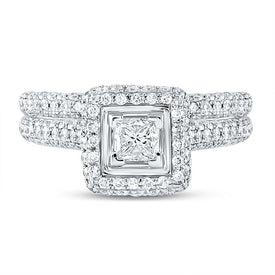 Eternal Love 14kt White Gold Princess Diamond Bridal Wedding Ring Band Set - Splendid Jewellery
