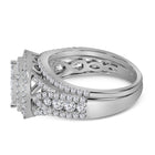 Eternal Love 14kt White Gold Princess Diamond Bridal Wedding Ring Band Set - Side View