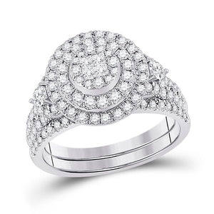 Eternal Love 14kt White Gold Princess Diamond Bridal Wedding Ring Band Set - Splendid Jewellery