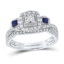 Load image into Gallery viewer, Eternal Love 14kt White Gold Princess Diamond Bridal Wedding Ring Band Set - Splendid Jewellery