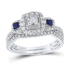 Eternal Love 14kt White Gold Princess Diamond Bridal Wedding Ring Band Set - Splendid Jewellery