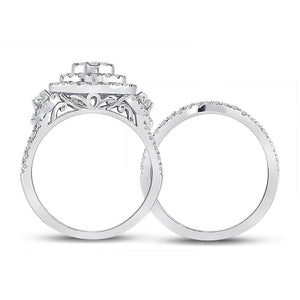 Eternal Love 14kt White Gold Princess Diamond Bridal Wedding Ring Band Set - Splendid Jewellery