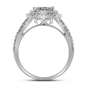 Eternal Love 14kt White Gold Princess Diamond Bridal Wedding Ring Band Set - Splendid Jewellery