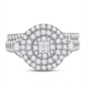 Eternal Love 14kt White Gold Princess Diamond Bridal Wedding Ring Band Set - Splendid Jewellery