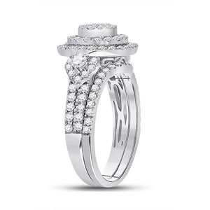 Eternal Love 14kt White Gold Princess Diamond Bridal Wedding Ring Band Set - Splendid Jewellery