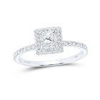 Eternal Love 14kt White Gold Princess Diamond Halo Bridal Wedding Engagement Ring - Splendid Jewellery