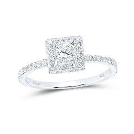 Eternal Love 14kt White Gold Princess Diamond Halo Bridal Wedding Engagement Ring - Splendid Jewellery