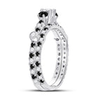 Eternal Love 14kt White Gold Round Diamond 3 - Stone Bridal Wedding Ring Band Set - Splendid Jewellery